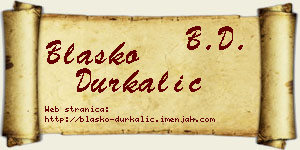 Blaško Durkalić vizit kartica